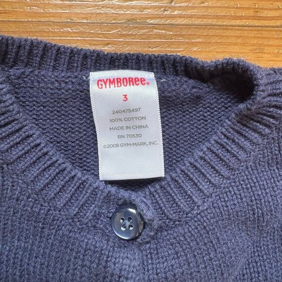 Gymboree navy blue knit colorful candy dot button up cardigan sweater SIZE 3 - Picture 3 of 4